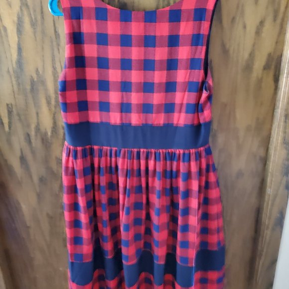 Red & Navy Plaid Modcloth Dress - Picture 2 of 4